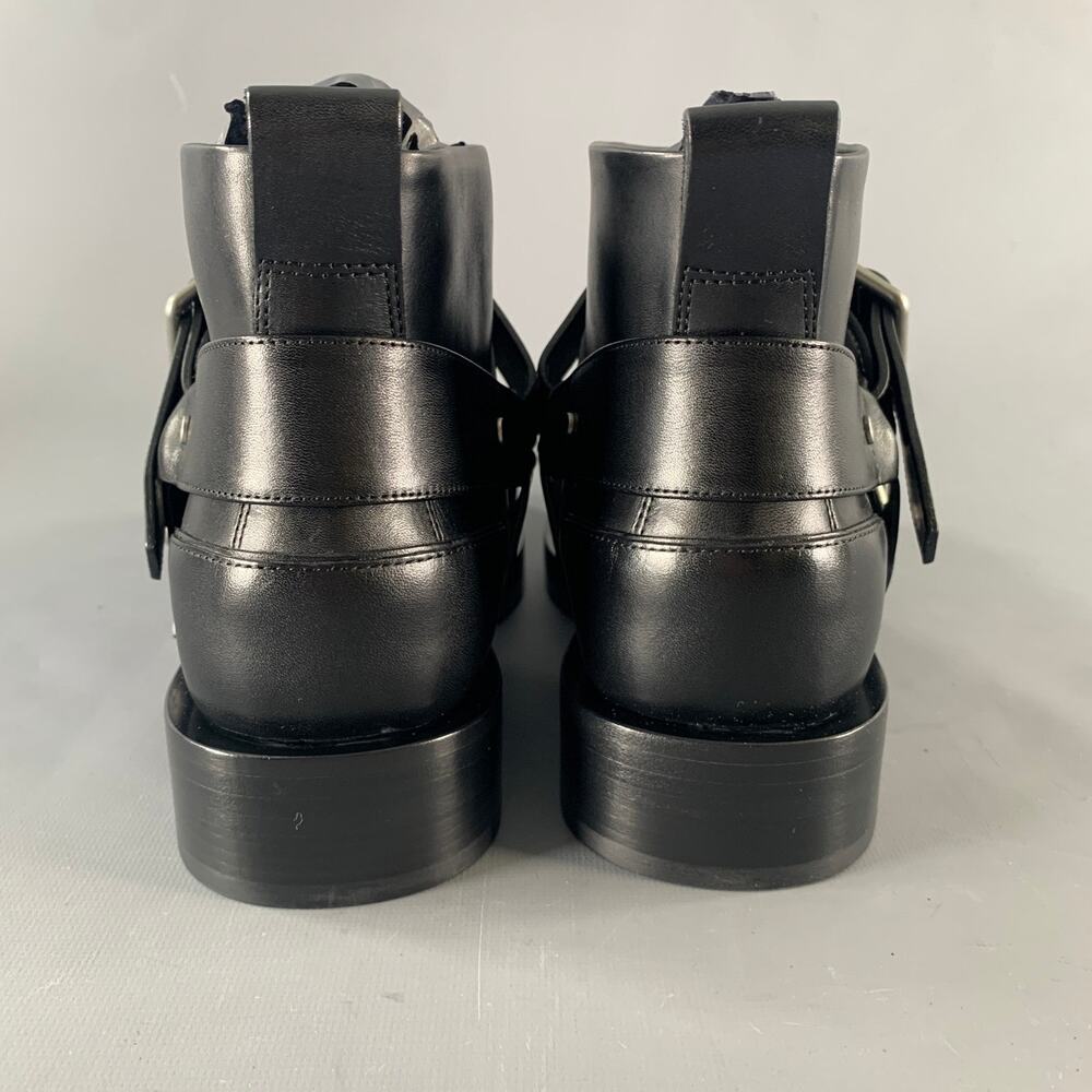BURBERRY Size 7 Black Leather Pull On Boots - Picture 3 of 9